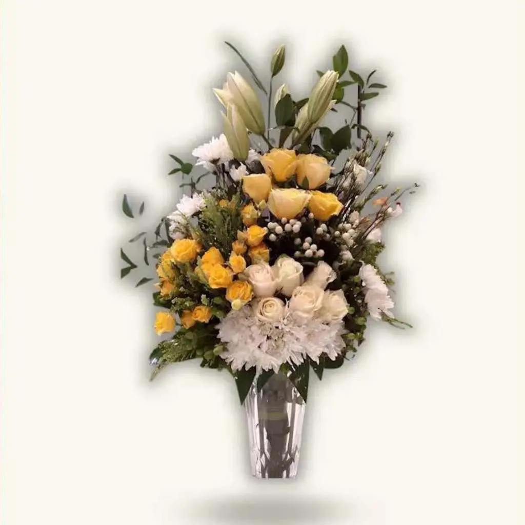 A Vase Decorated with The Most Beautiful Roses